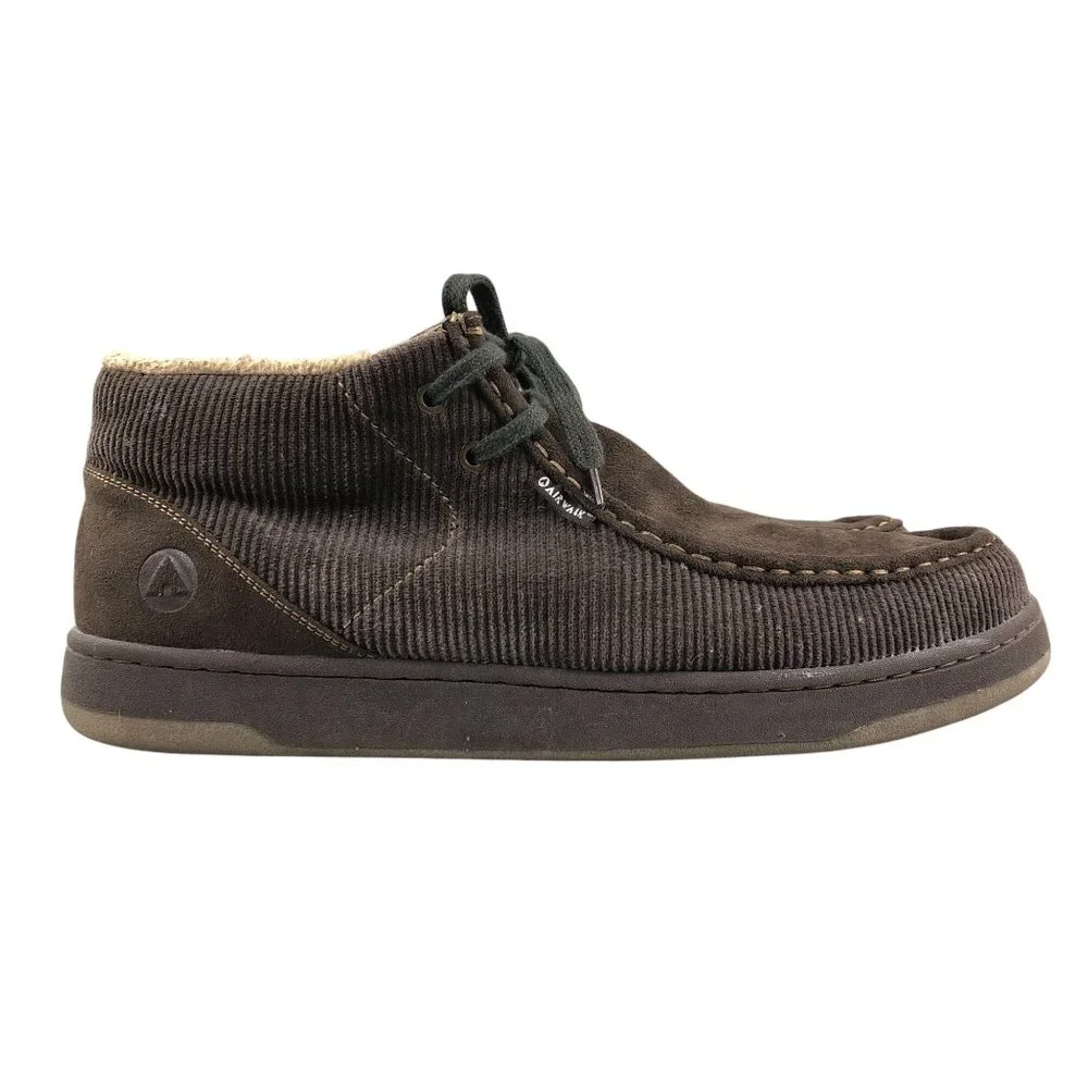 Airwalk Men's Size 13 Brown Corduroy Closed Toe Faux Sherpa Lined Chukka Boots
